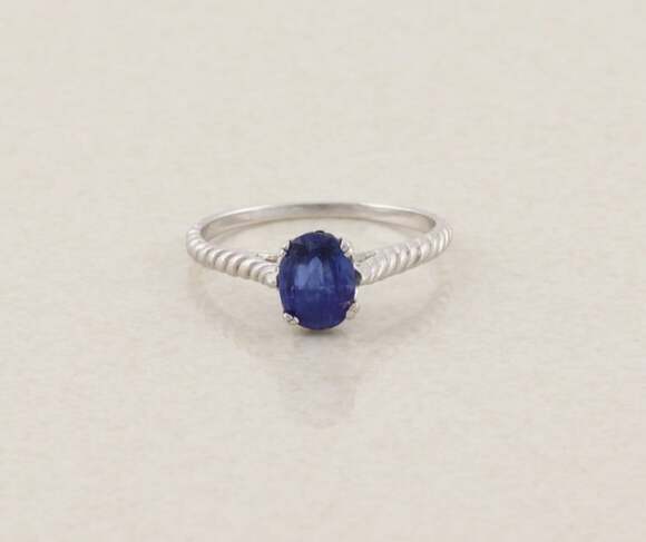 Avon Jewelry - Sterling Silver Glass Filled Treated Natural Sapphire Ring Size 9 3/4 Avon